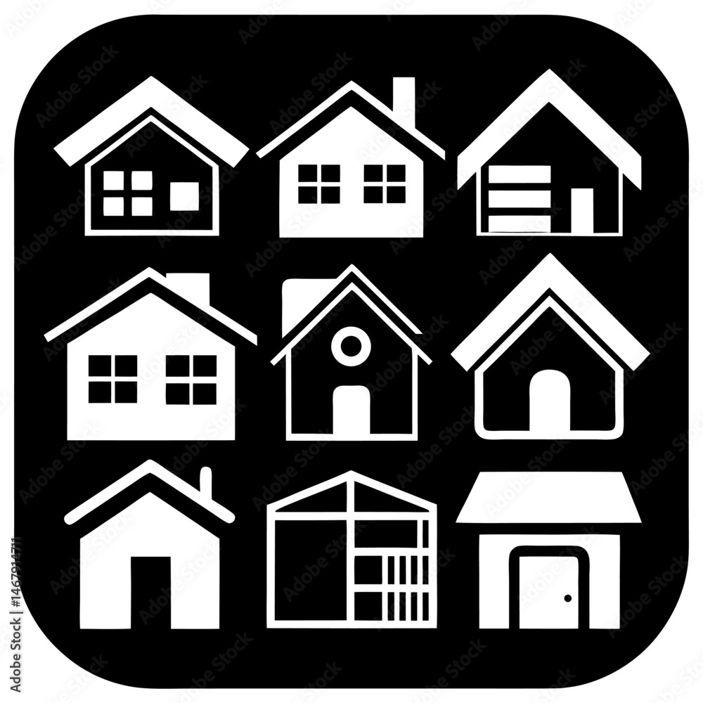 House and building vector icons set. House and building vector icons set.