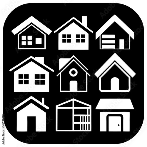 House and building vector icons set.