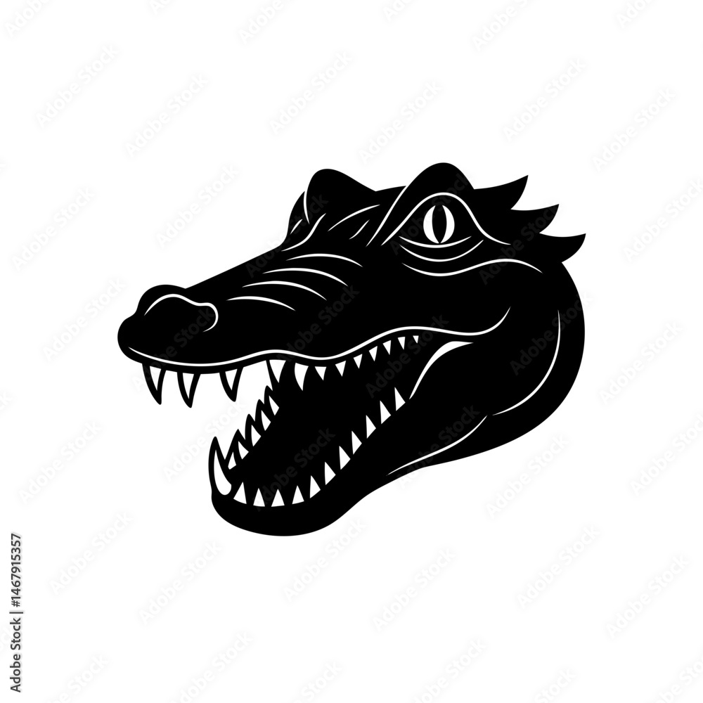 Fototapeta premium alligator head on white background .svg