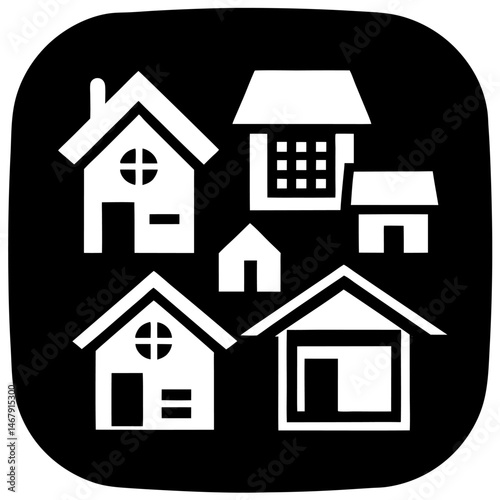 House and building vector icons set.