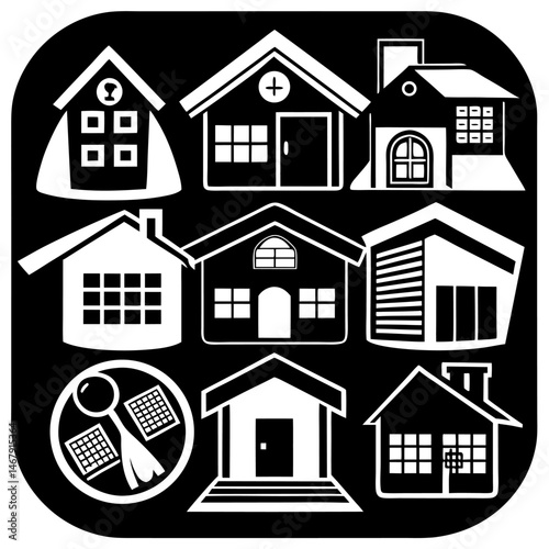 House and building vector icons set.