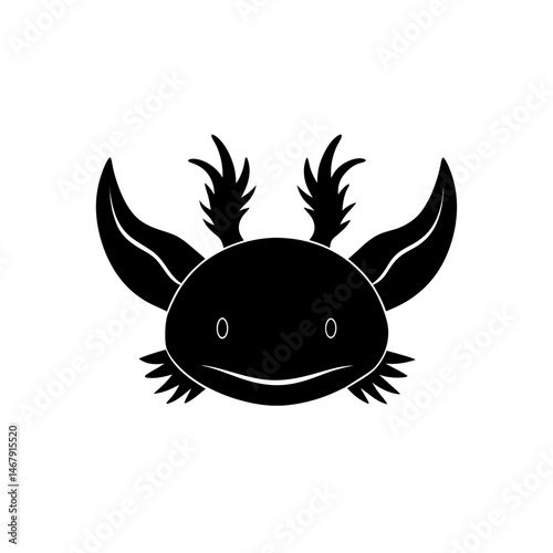 axolotl head on white background  .svg