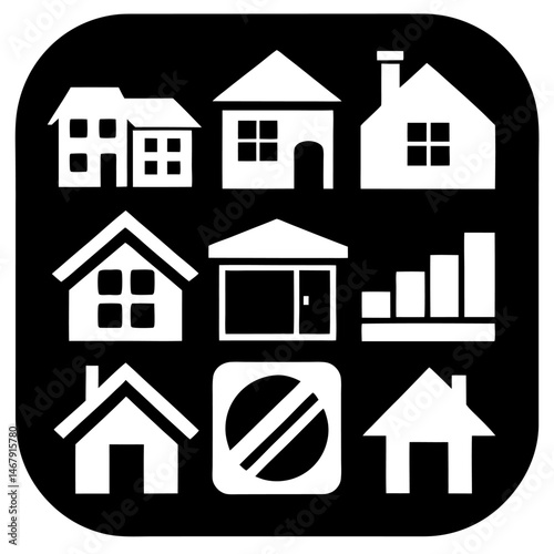 House and building vector icons set.