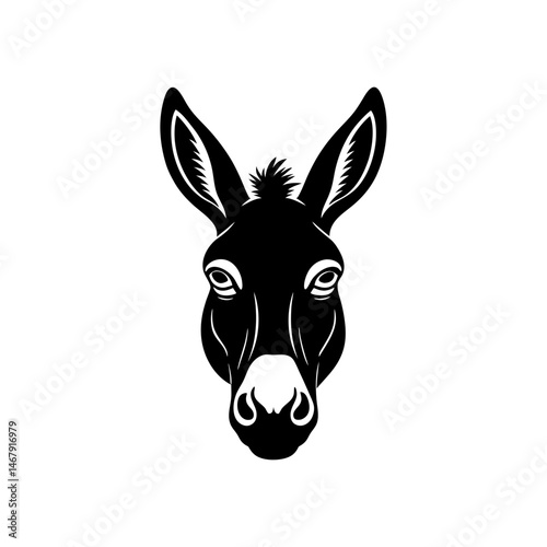 donkey head on white background  .svg