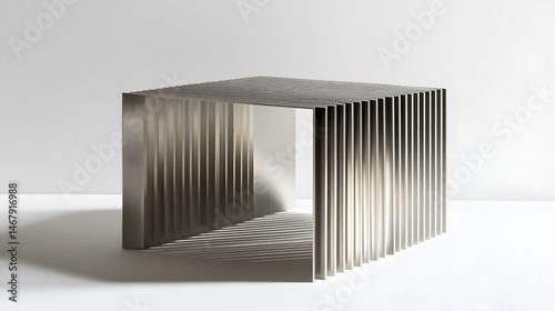Geometric Elegance: A captivating image of a modern, minimalist table with a unique design, showcasing clean lines, and a contemporary aesthetic.