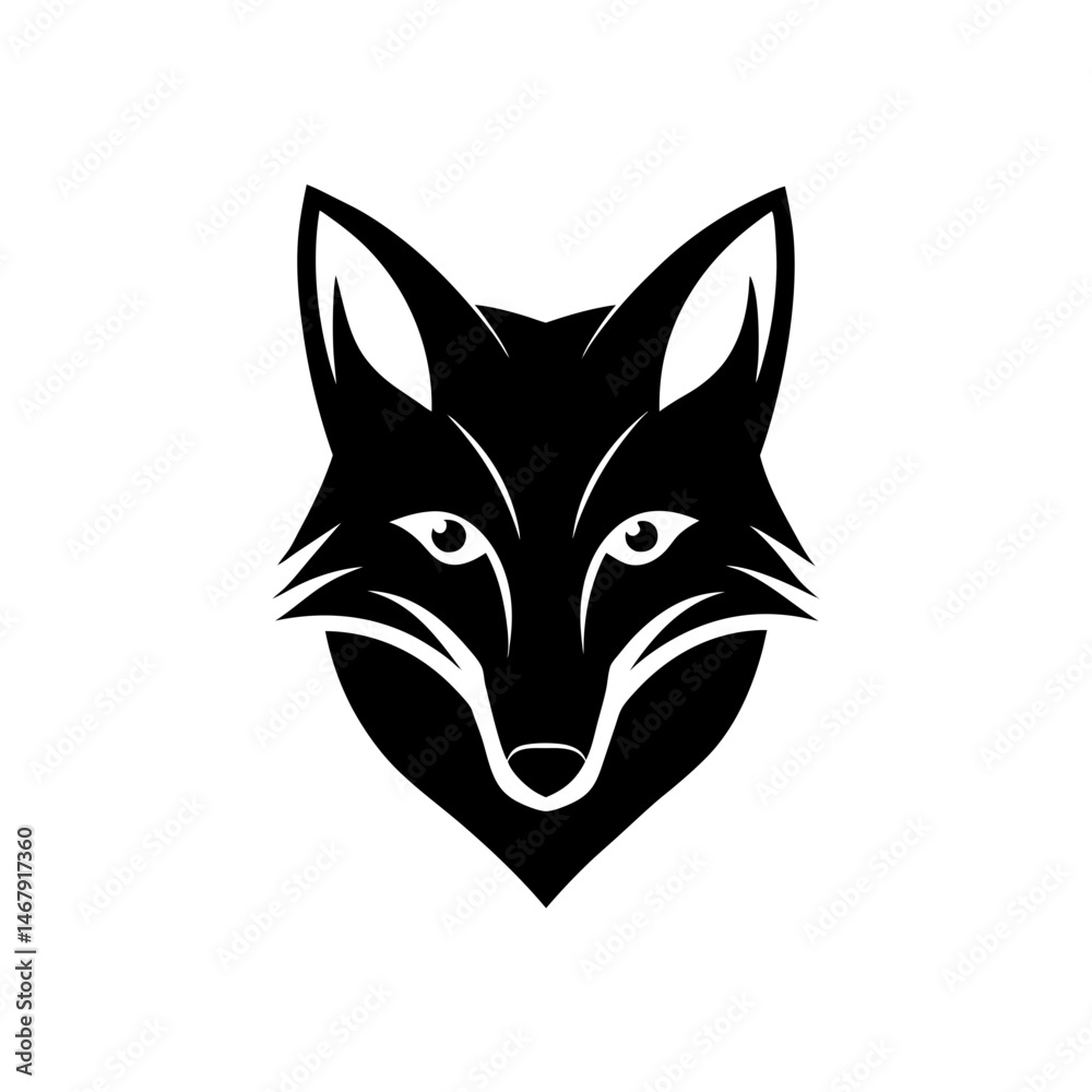 Fototapeta premium fox head on white background 