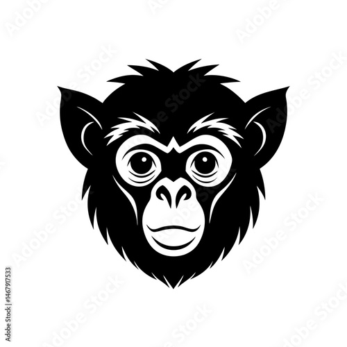 gibbon head on white background  .svg
