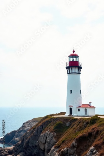 Wallpaper Mural Solitary lighthouse against bright white backdrop, lighthouse, clipart Torontodigital.ca