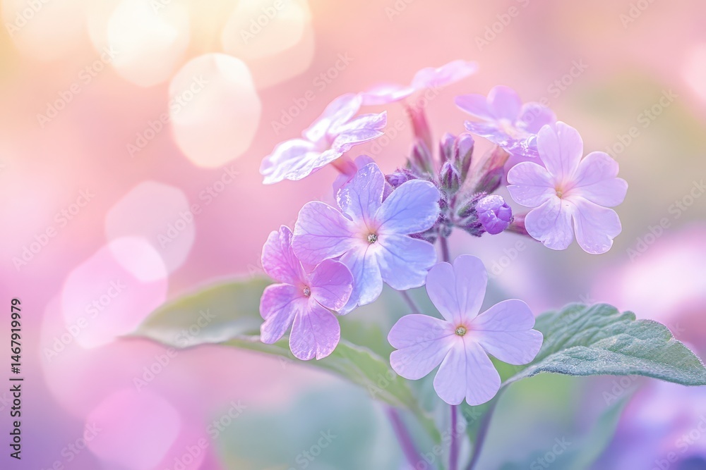 Obraz premium Delicate pastel flowers in soft focus.