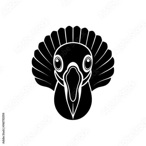 turkey head on white background 