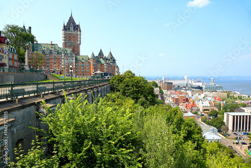 Downtown Quebec City, Historic center on a sunny day.