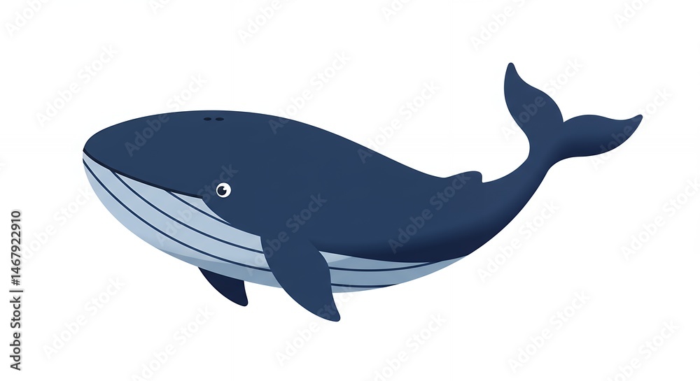 Fototapeta premium Cartoon whale illustration