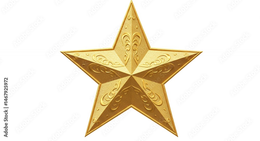 Obraz premium Detailed gold star design element