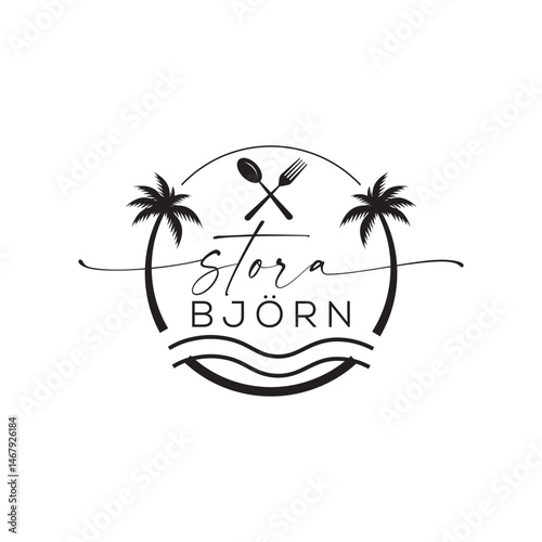 The Seaside Restaurant Logo captures coastal charm with elegant, ocean-inspired elements, and is perfect for seafood spots, beachside eateries, or waterfront dining experiences and hospitality brands.