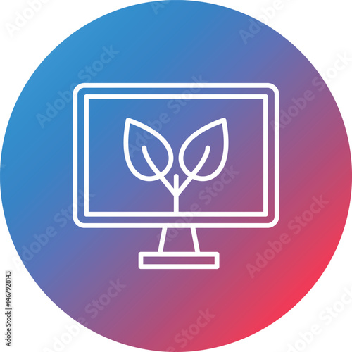 Organic Content Line Gradient Circle Background Icon