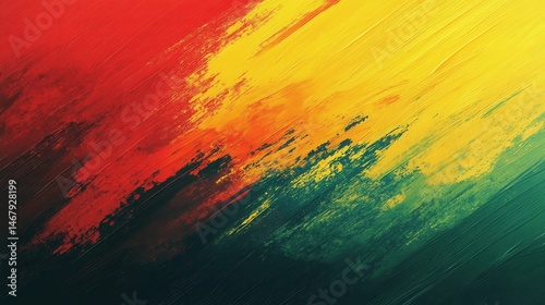 expressive yellow red green brush texture