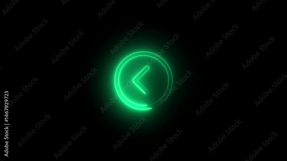 circle icon glowing neon beautiful color animation. Directional neon arrow icon animation. signal road sign traffic signal animated sign symbol on a black background. circle icon glowing neon beautiful color animation. Directional neon arrow icon animation. signal road sign traffic signal animated sign symbol on a black background.