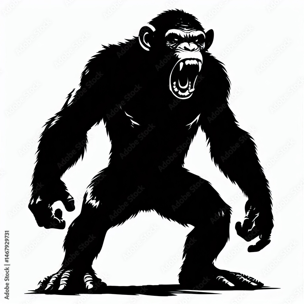 Fototapeta premium chimpanzee silhouette