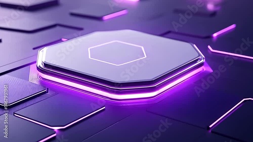 Purple Glow Futuristic Computer Corescape