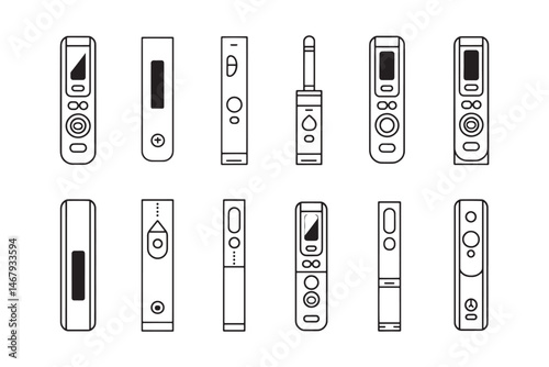 Blood Glucose Strips Medical Line Art