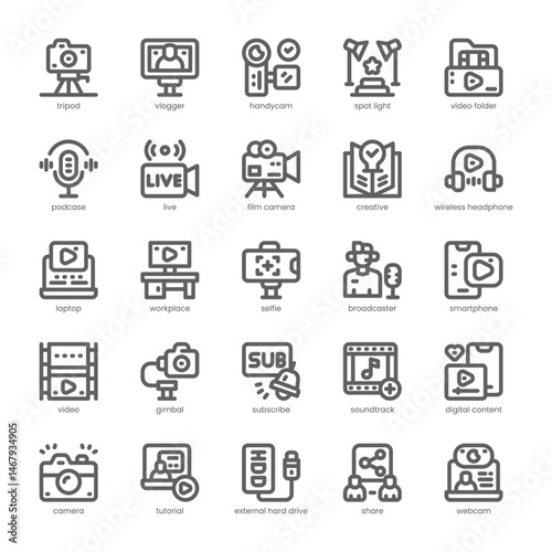 Content Creation Icon pack for your website, mobile, presentation, and logo design. Content Creation Icon outline design. Vector graphics illustration and editable stroke.