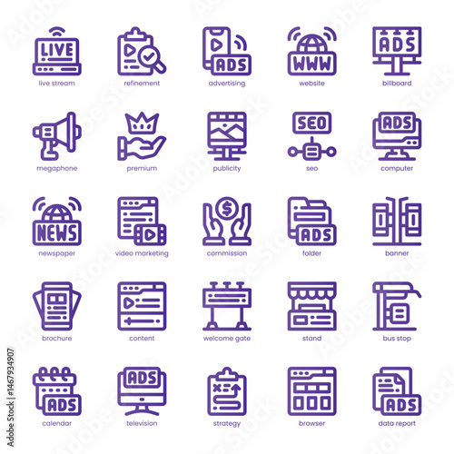 Campaign Icon pack for your website, mobile, presentation, and logo design. Campaign Icon line basic color design. Vector graphics illustration and editable stroke.