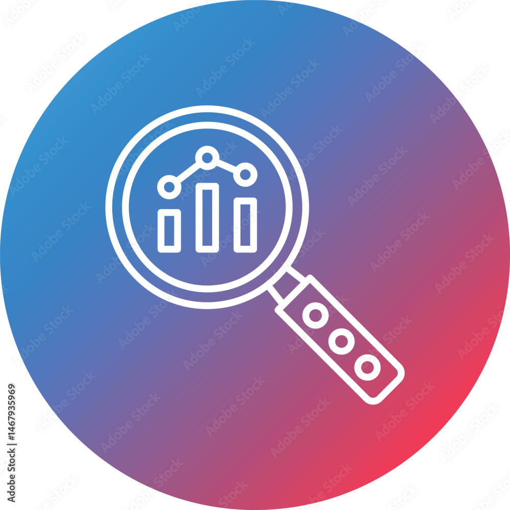 Marketing Research Line Gradient Circle Background Icon Marketing Research Line Gradient Circle Background Icon
