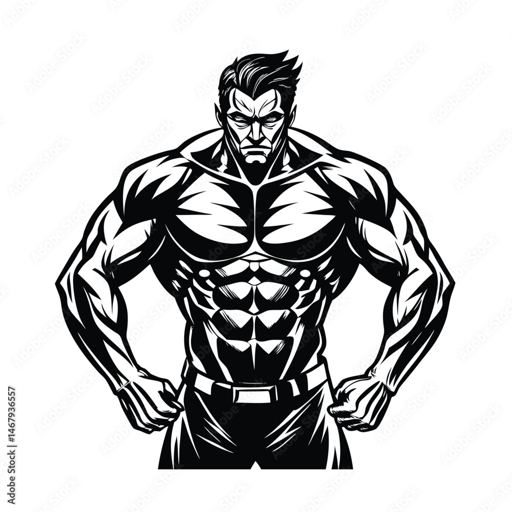 Obraz premium a muscle man vector art silhouette 