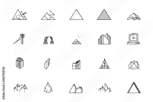 Abstract Bluff Minimalist Line Sketch