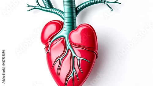 Sculptural heart with bronchi and veins
