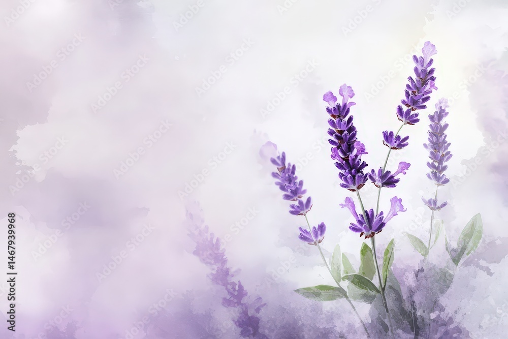 Naklejka premium Delicate lavender blossoms in soft pastel hues.