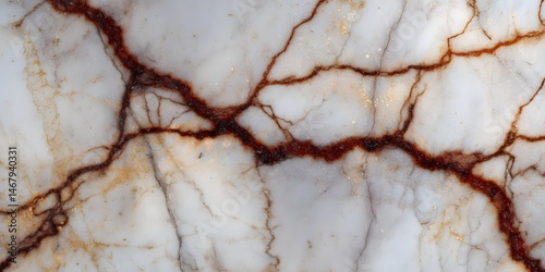Burnt Sienna Marble Texture High-Resolution Image of Veined Stone