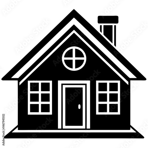 Simplified House Silhouette: A clean and modern silhouette of a house. Designed with simple lines, representing the essence of home.