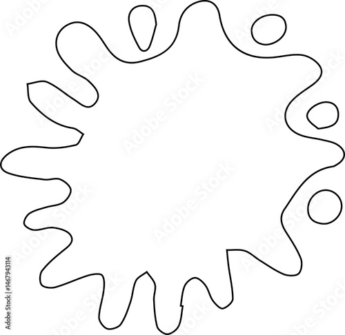 Compact hollow ink blot with smooth edges forming a concentrated stain shape.