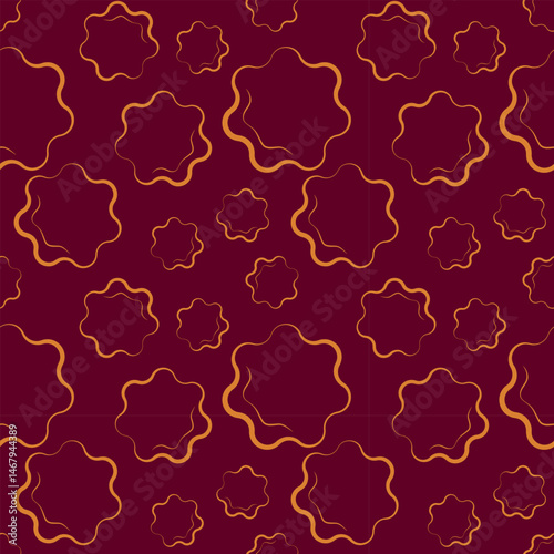 Seamless baking pattern. Cookie icons in a linear style. Vector illustration