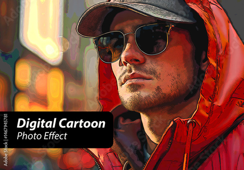 Modern Man Cartoon Portrait Urban Artistic Style Image Effect