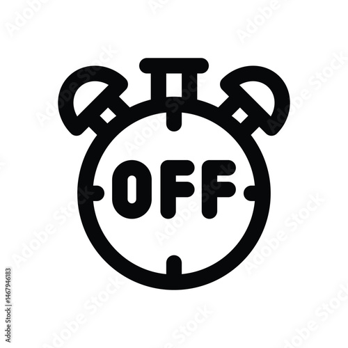 time off line icon. Clean and minimalist vector icon for websites, mobile apps, presentations, and logos. Fully scalable and customizable for any project.