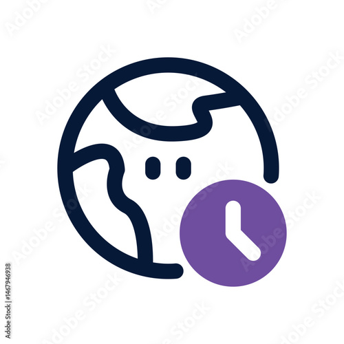 time zone duotone icon. Sleek and modern vector icon for websites, mobile apps, marketing materials, and corporate design. Fully scalable and ready to use.