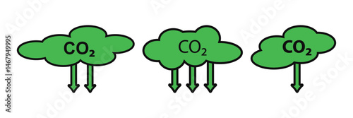 co2 gas carbon dioxide icon Simple thin outline