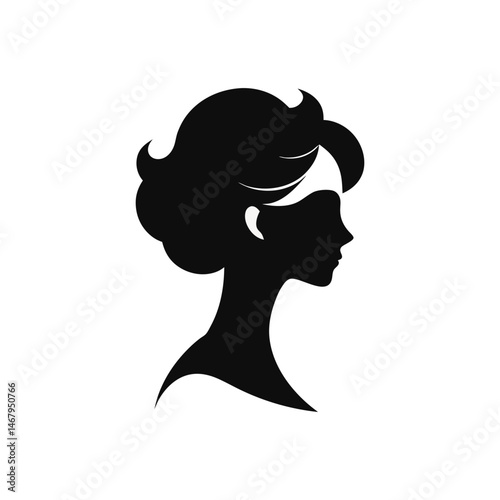 Elegant Woman Silhouette with Single Earring Profile