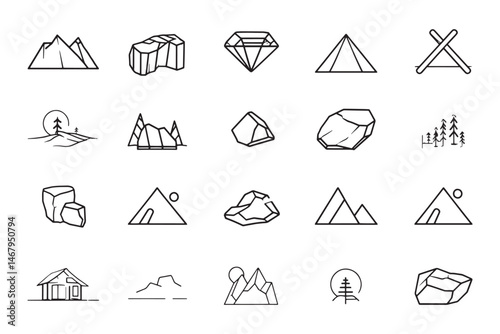 Ultra Minimal Boulder Stone Vector