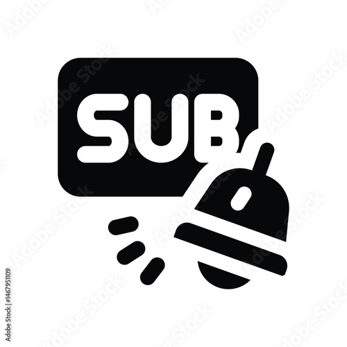 subscribe glyph icon. Strong and solid vector icon for websites, mobile interfaces, presentations, and visual branding. High quality and easy to edit.