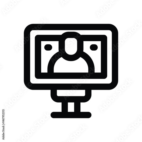 vlogger line icon. Clean and minimalist vector icon for websites, mobile apps, presentations, and logos. Fully scalable and customizable for any project.