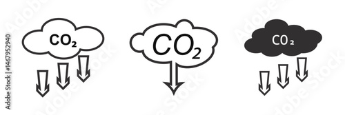 co2 gas carbon dioxide icon Outline vector for web ui graphic. co2 gas icon.