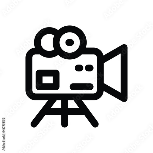 film camera line icon. Clean and minimalist vector icon for websites, mobile apps, presentations, and logos. Fully scalable and customizable for any project.
