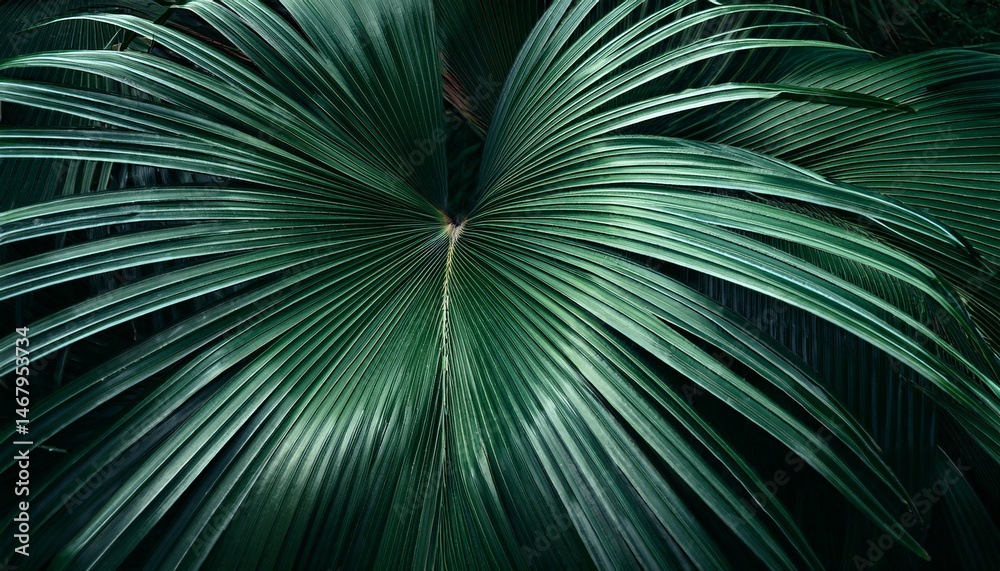 striped of palm leaf dark texture background