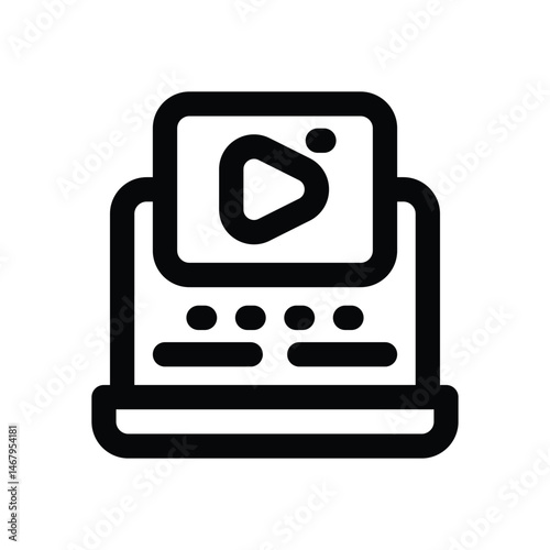 laptop line icon. Clean and minimalist vector icon for websites, mobile apps, presentations, and logos. Fully scalable and customizable for any project.