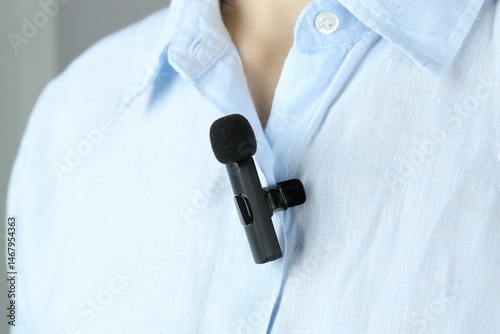 Wallpaper Mural Man with lavalier microphone attached to his shirt, closeup Torontodigital.ca