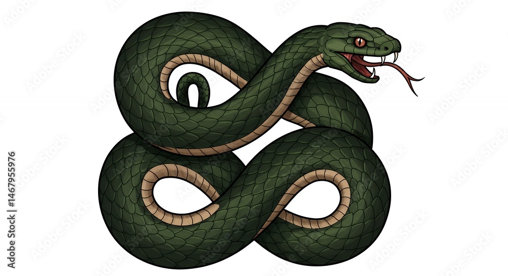 Obraz premium Coiled snake graphic design