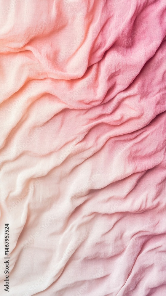 Fototapeta premium Pink fabric, ombre dyed, softly draped.